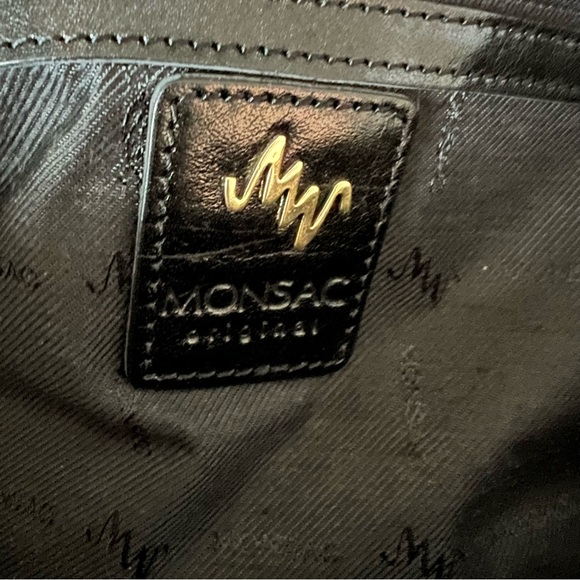 Monsac Black Leather Small Satchel - Picture 4 of 7